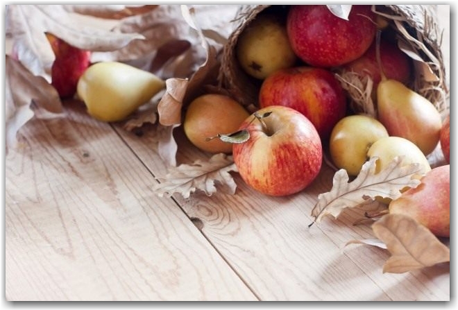 Яблоки и груши осеннего урожая